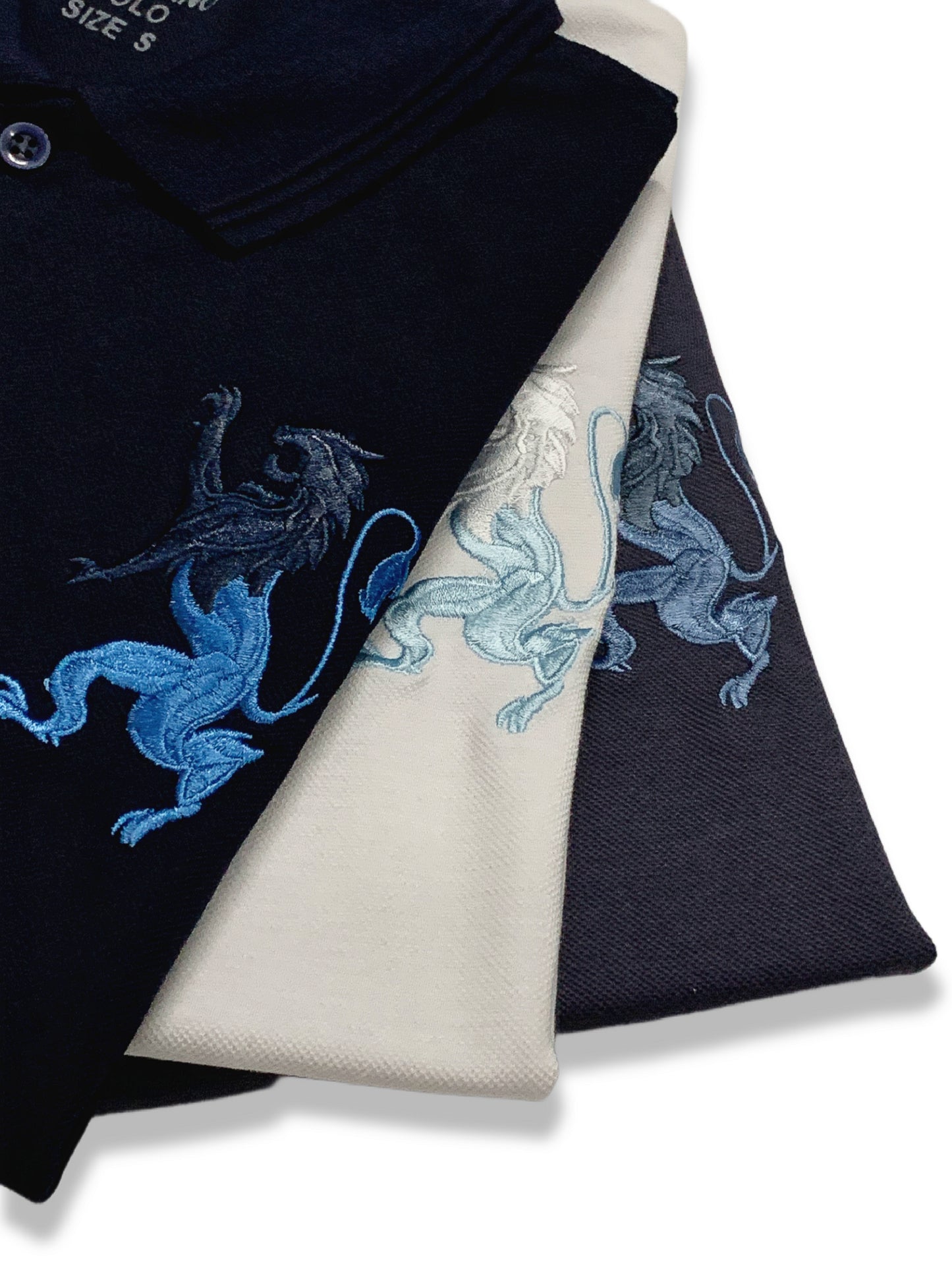 3D Embroidered Lion Design Polo's