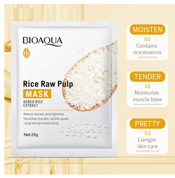 Bioaqua Rice Raw Pulp Pack of 3 Whitening Series